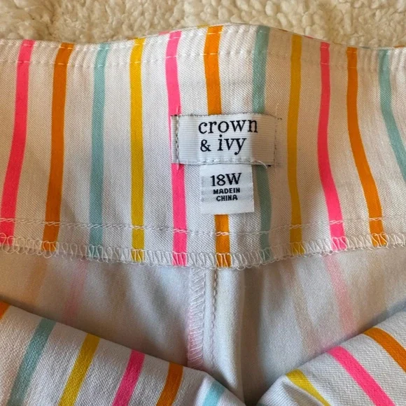 Crown & Ivy Pink and Yellow Sweatpants Relaxed Fit - Picture 4 of 4